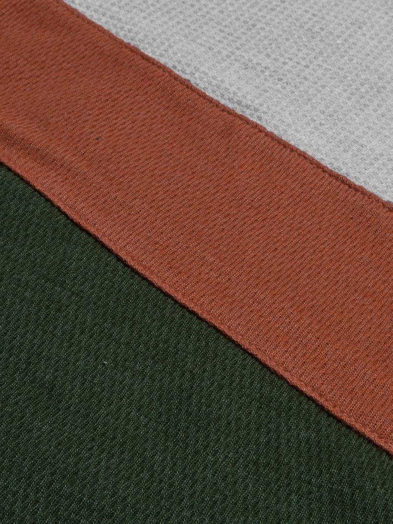 LV Crew Neck Long Sleeve Thermal Tee Shirt For Kids-Grey with Orange & Green-BR13220