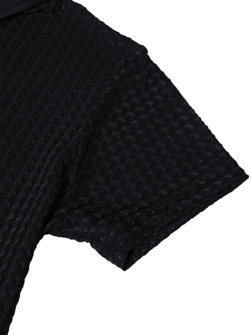 Stylish Spandex Dry Polo Shirt For Men-Black-BE1342/Rt009