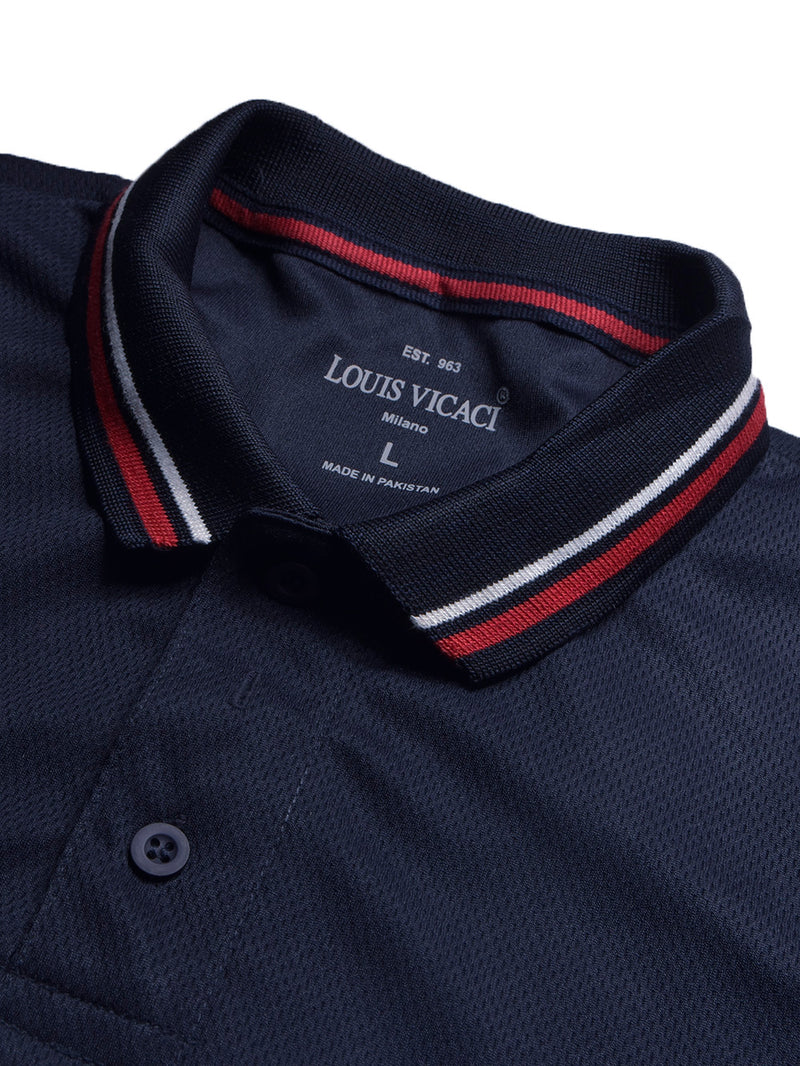 Stylish Spandex Dry Polo Shirt For Men-Black-BE1342/Rt008