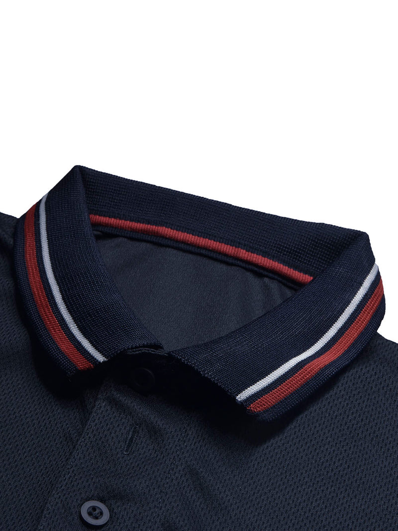 Stylish Spandex Dry Polo Shirt For Men-Black-BE1342/Rt002