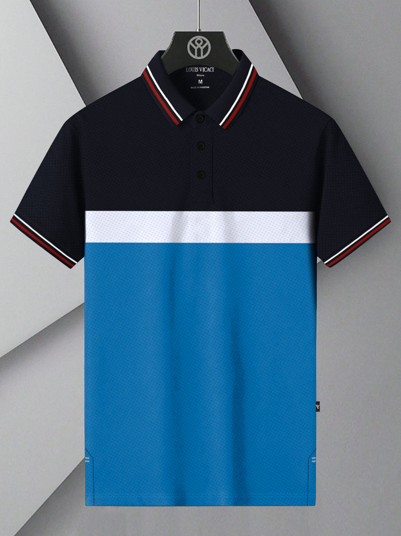 Stylish Spandex Dry Polo Shirt For Men-Black-BE1342/Rt006