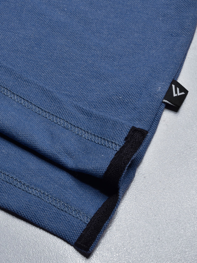 Summer Polo Shirt For Men-Blue Melange-BR13035