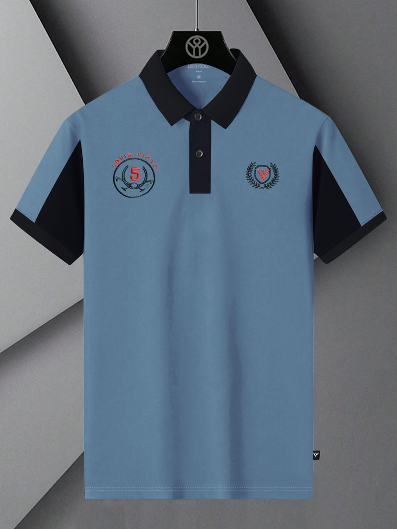 Summer Polo Shirt For Men-Bond Blue & Dark Navy-BR13088