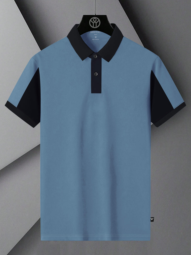 Summer Polo Shirt For Men-Bond Blue & Dark Navy-BR13088