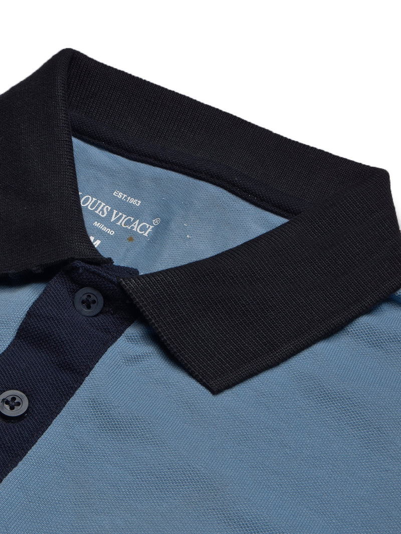 Summer Polo Shirt For Men-Bond Blue & Dark Navy-BR13088