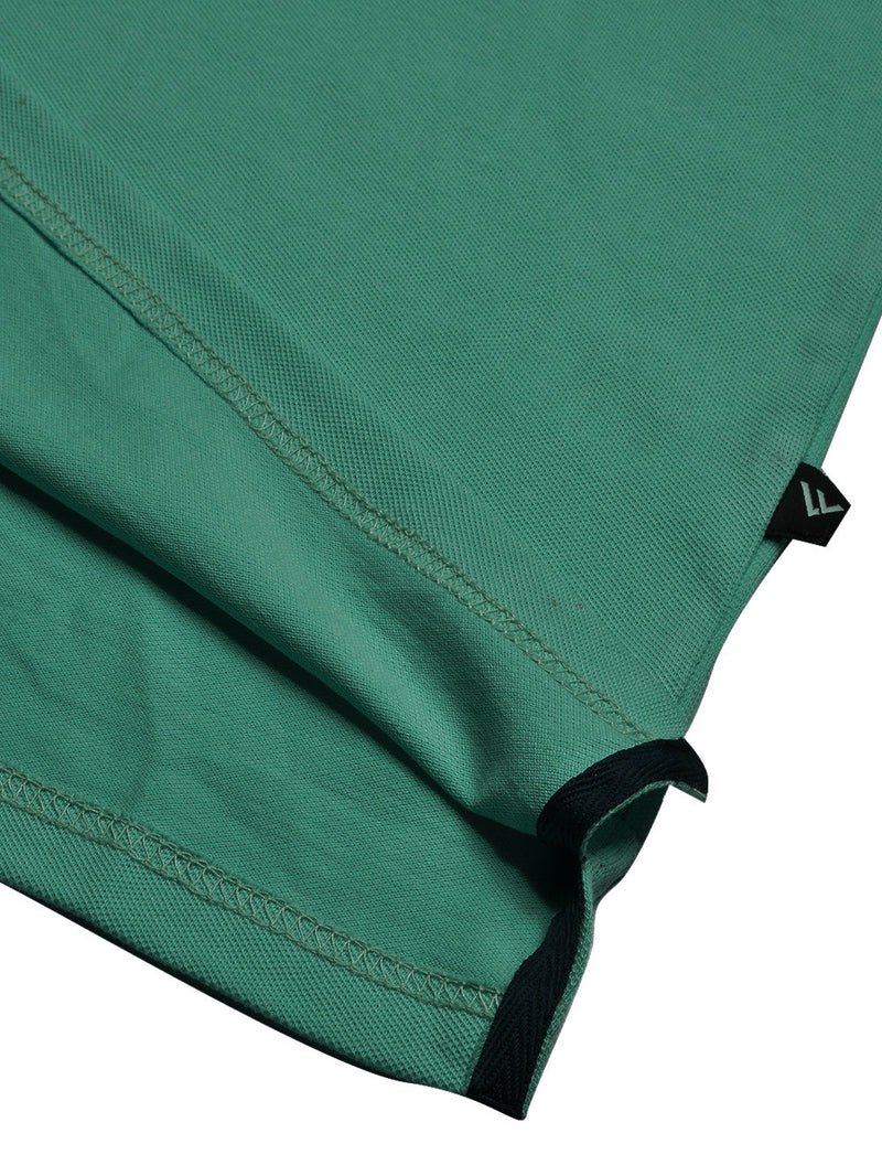 Summer Polo Shirt For Men-Cyan Green & Dark Navy-BR13096