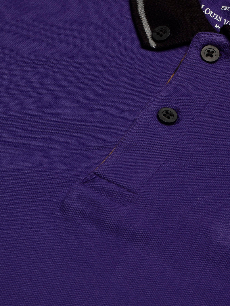Summer Polo Shirt For Men-Purple & Navy-BR13042