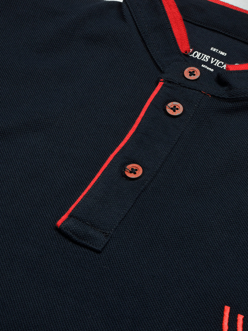 LV Summer Polo Shirt For Men-Dark Navy-BR12980