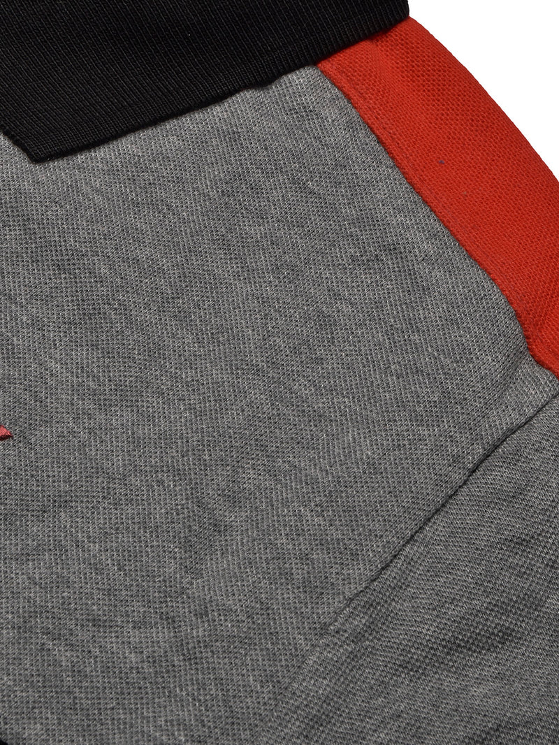 LV Summer Polo Shirt For Men-Grey Melange with Black-BE13038