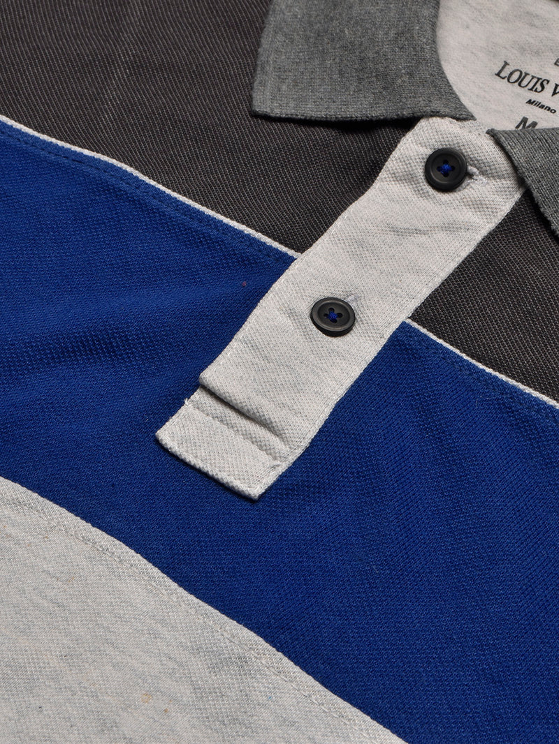 Summer Polo Shirt For Men-Off White Melange Panel-BR13068