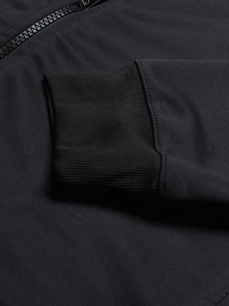Louis Vicaci Active Wear Stylish Zipper Mock Neck For Men-Black-BE2051