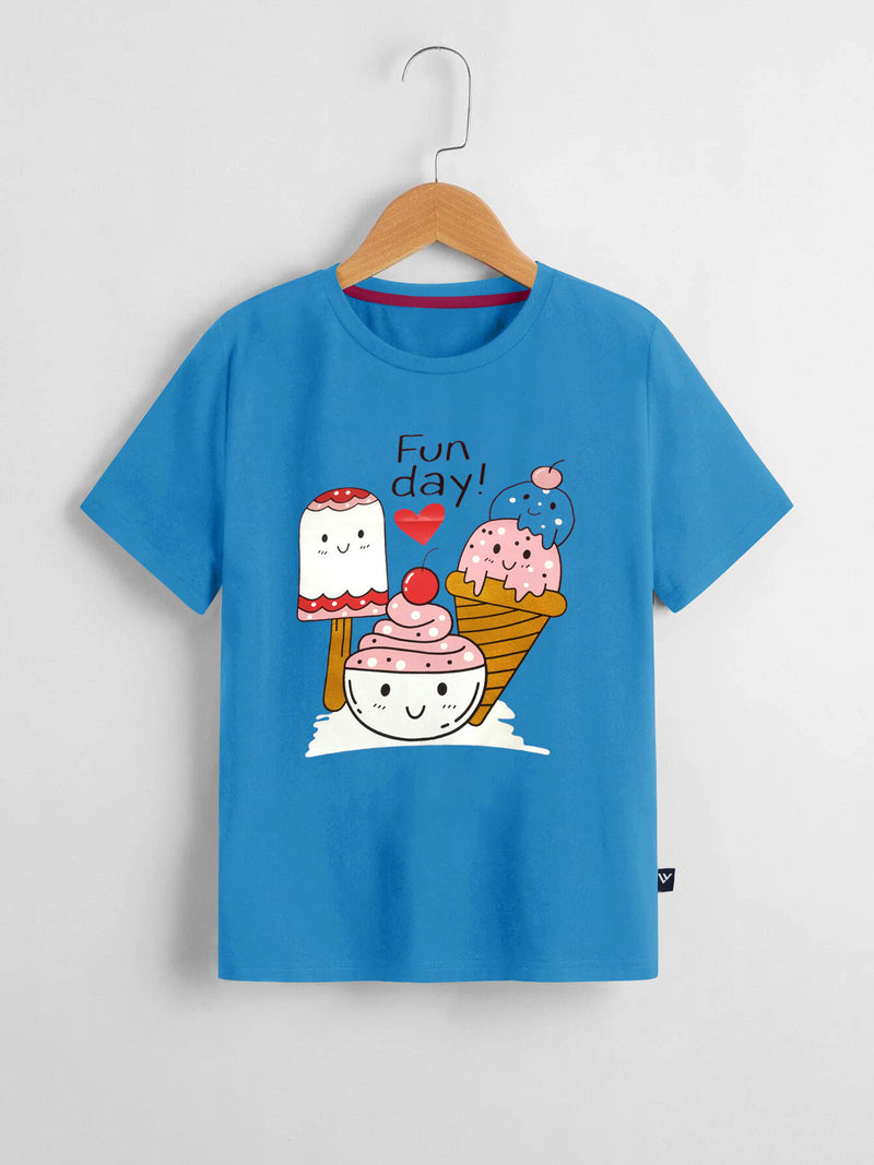 Louis Vicaci Single Jersey Tee Shirt For Kids-Dark Cyan-BR13081