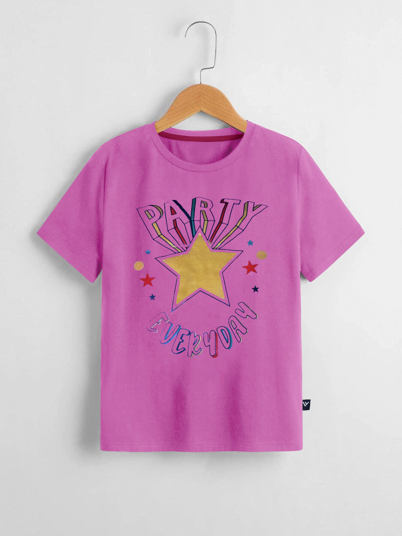 Louis Vicaci Single Jersey Tee Shirt For Kids-Magenta-BR13082