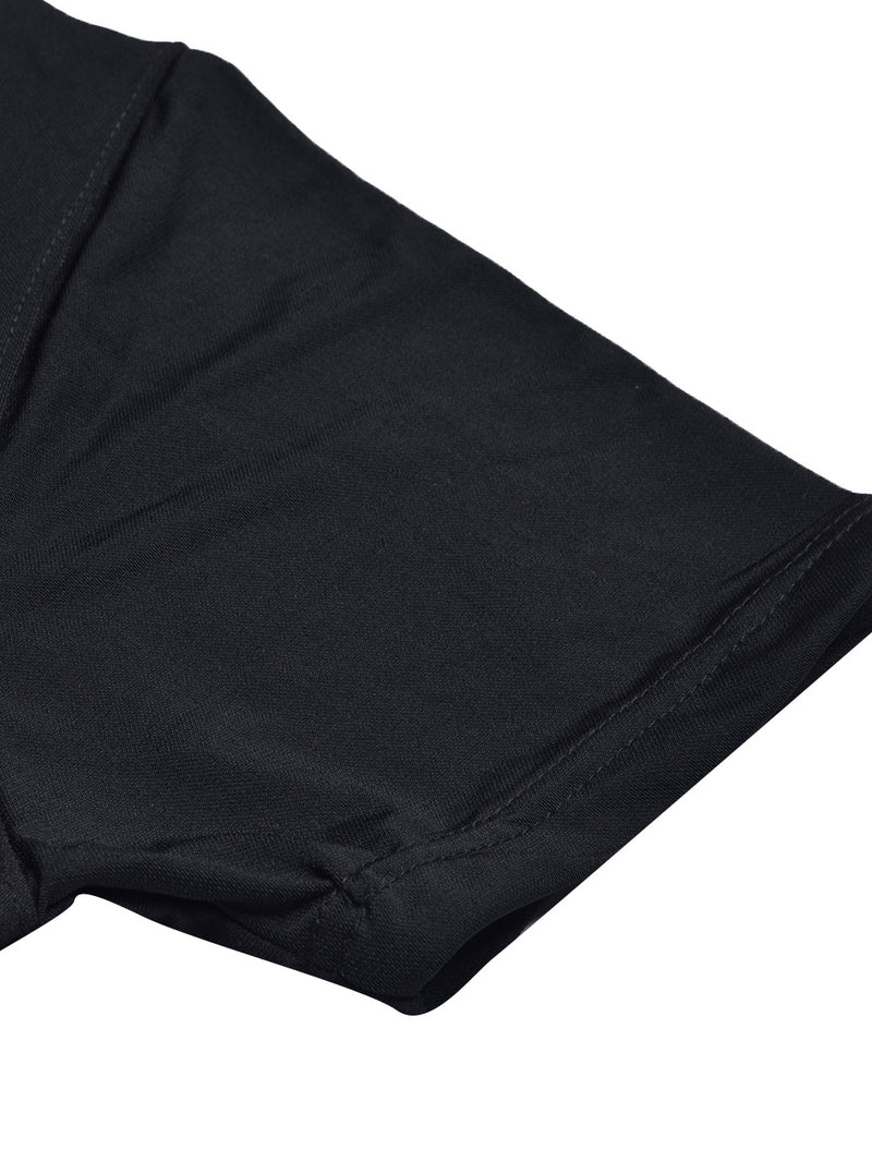 Louis Vicaci Summer Lycra T Shirt For Men-Black-BR13561