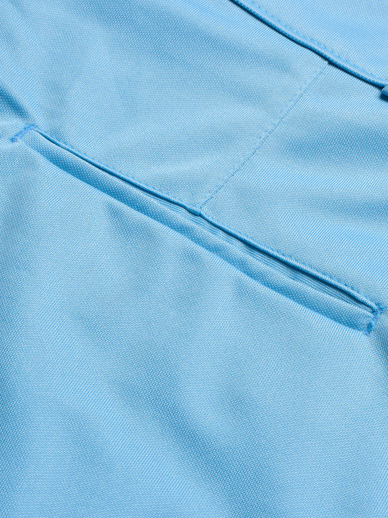 Louis Vicaci Interlock Stretchy Slim Fit Pent For Men-Sky Blue-BR13257