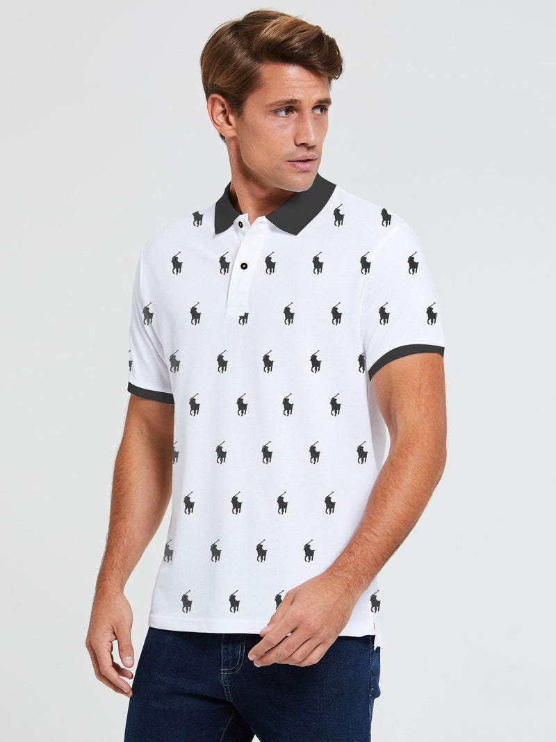 Summer Polo Shirt For Men-White-AN3962-1