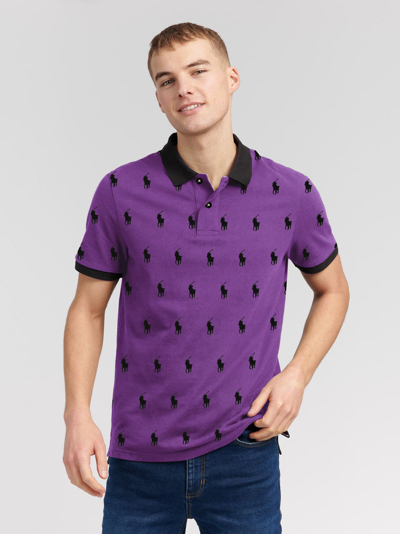 Summer Polo Shirt For Men-Purple-RT43-2