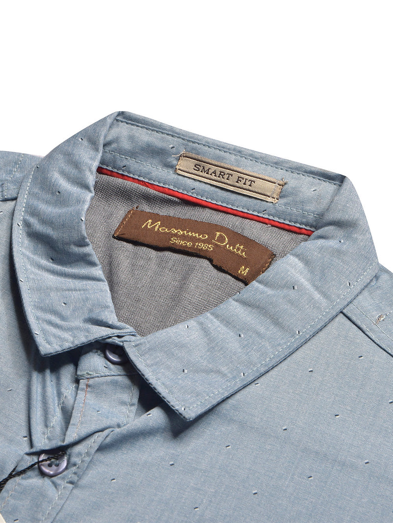 MD Premium Casual Shirt For Men-Sky with Allover Print-BR13635