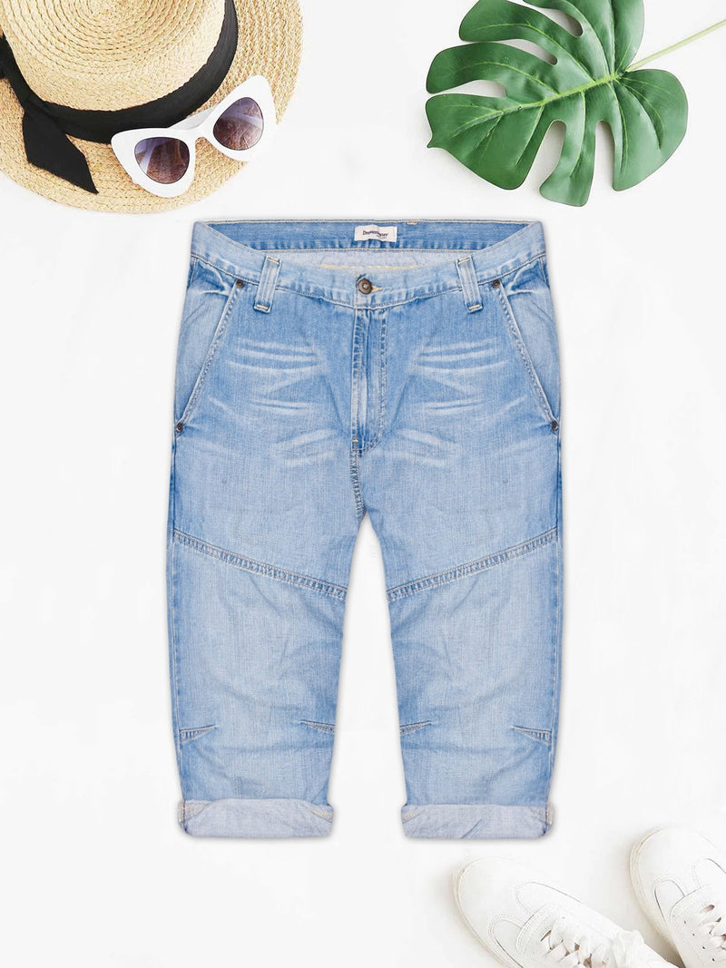 Dressmann Jeans Short For Men-Light Blue Faded-BR13507