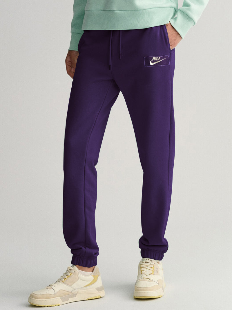 NK Fleece Gathering Fit Sweatpant for Men-Dark Purple-BR14683