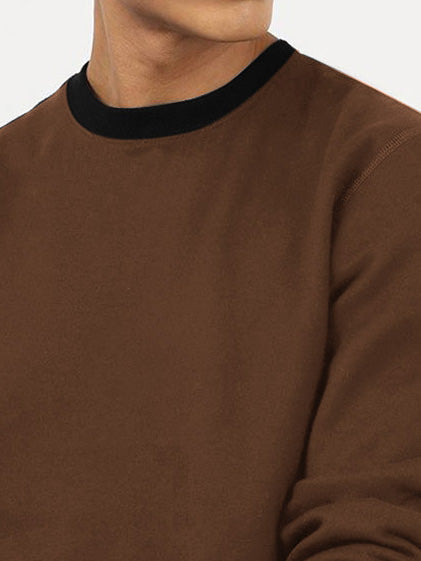 NXT Fleece Sweatshirt For Men-Brown with Black-BR14629