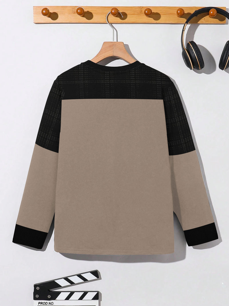 NXT Long Sleeve Sweat Shirt For Kids-Skin & Black-BR14782