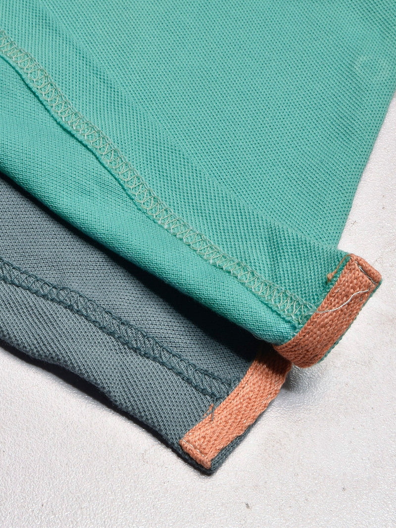 NXT Summer Polo Shirt For Men-Cyan Green with Grey & Navy-BR13041