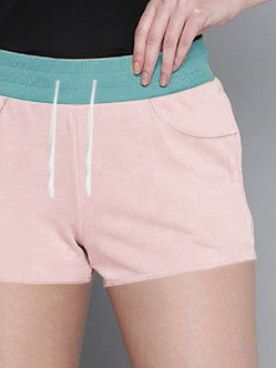 NXT Terry Fleece Short For Ladies-Light Pink with Sky-BR14688