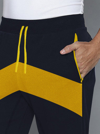 NXT Terry Fleece Short For Men-Navy with Panels-BR14663
