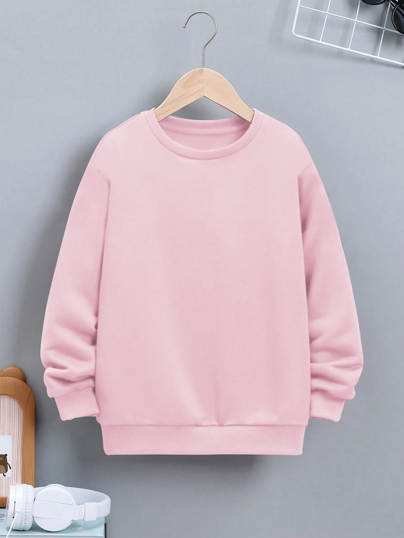 NXT Terry Fleece Sweatshirt For Kids-Light Pink-BR14721