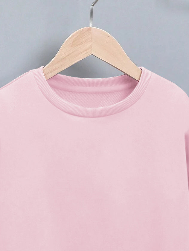 NXT Terry Fleece Sweatshirt For Kids-Light Pink-BR14721