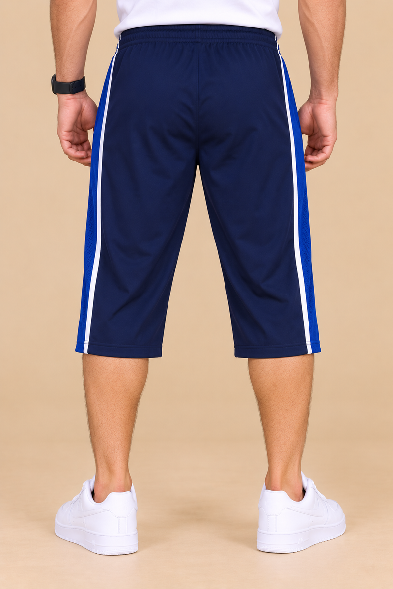 Men’s Sports Shorts with Blue & White Side Stripe -MU18
