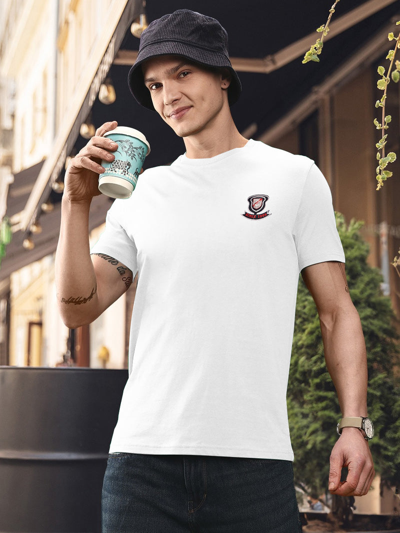 NXT Single Jersey Crew Neck Tee Shirt For Men-White-BR13271