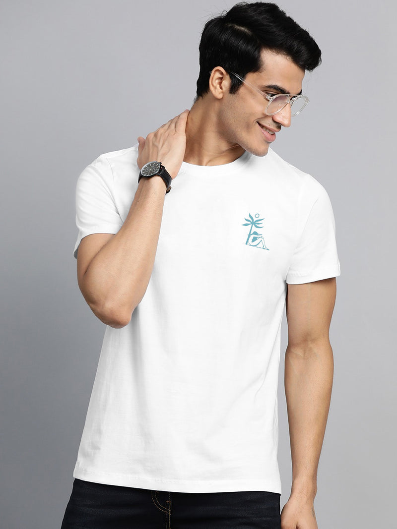 Summer Single Jersey Crew Neck Tee Shirt For Men-White-BE13273