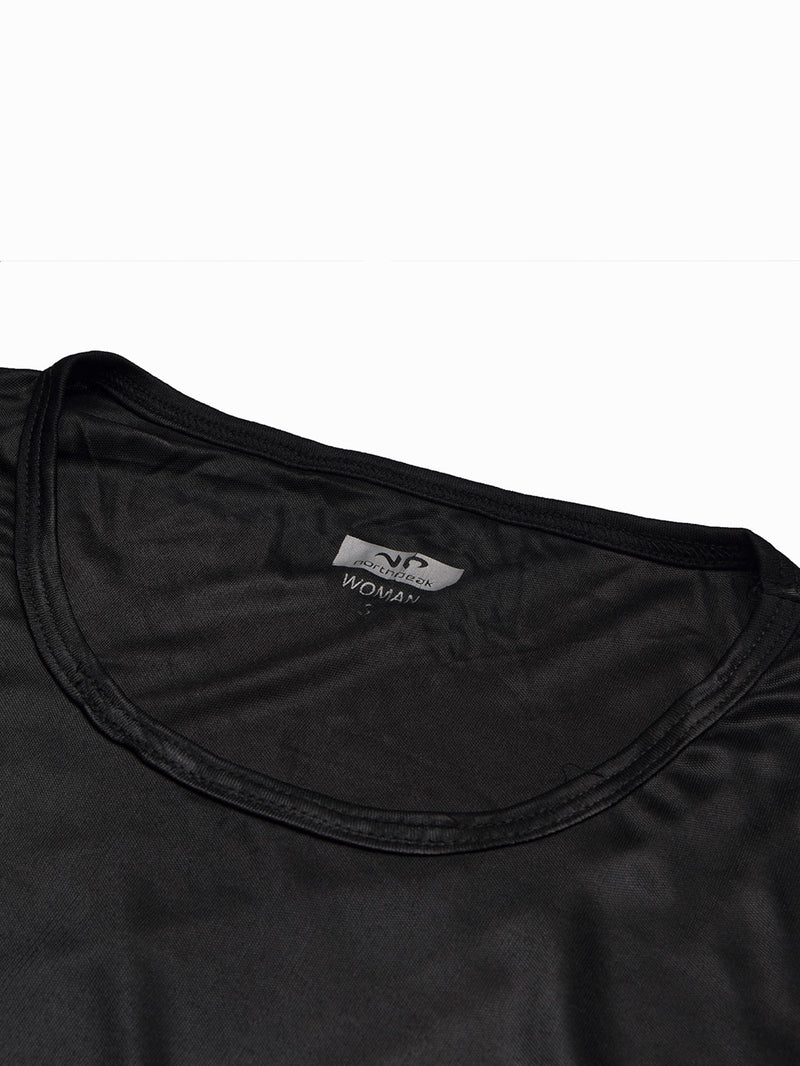 North Peak Crew Neck T Shirt For Women-Black-BR13539