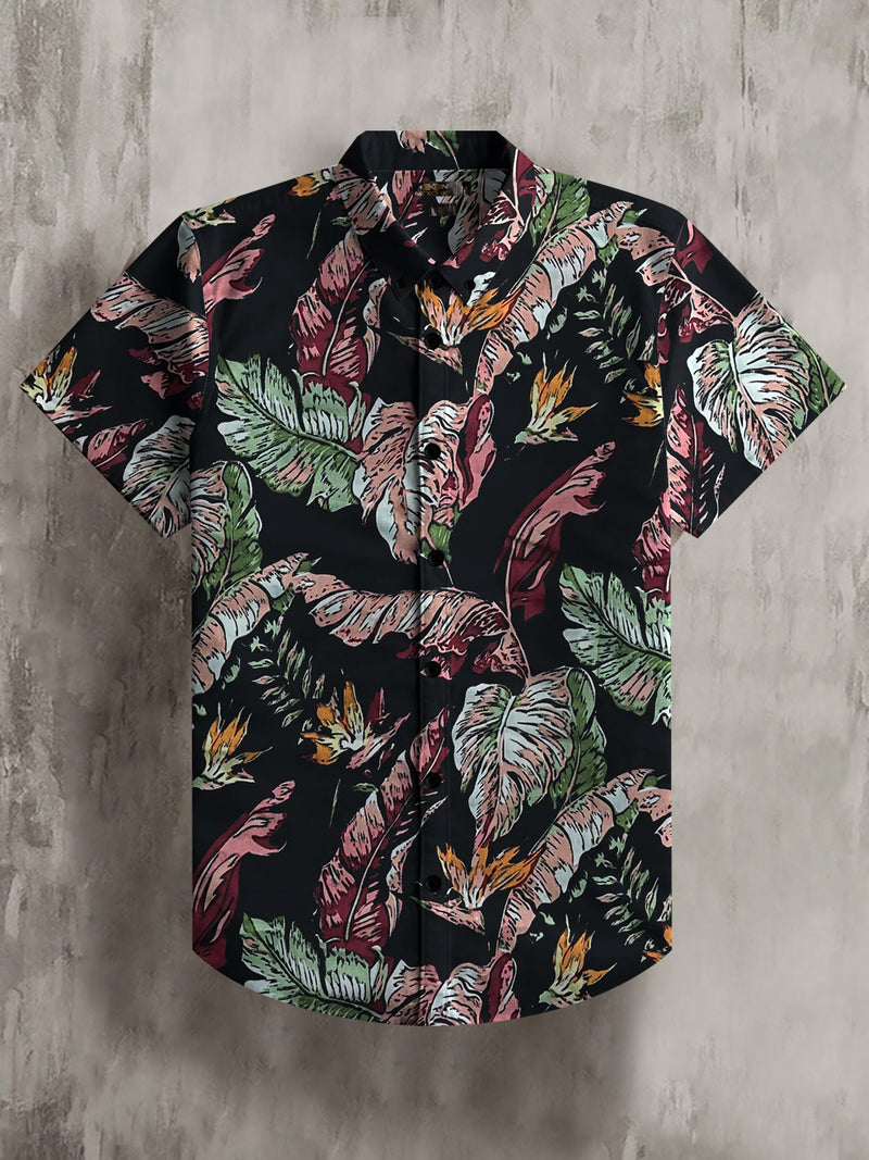 Oxen Premium Half Sleeve Slim Fit Casual Shirt For Men-Allover Floral Print-BR15803