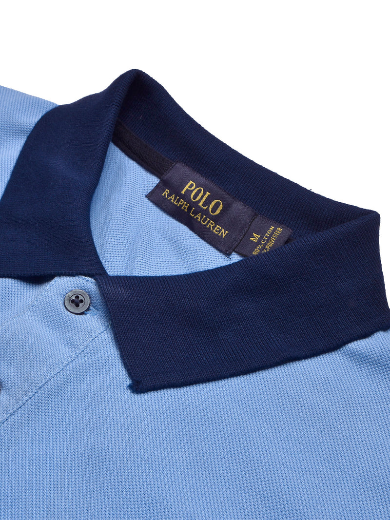 PRL Stylish Pique Summer Polo For Men-Blue with Navy-BR13011