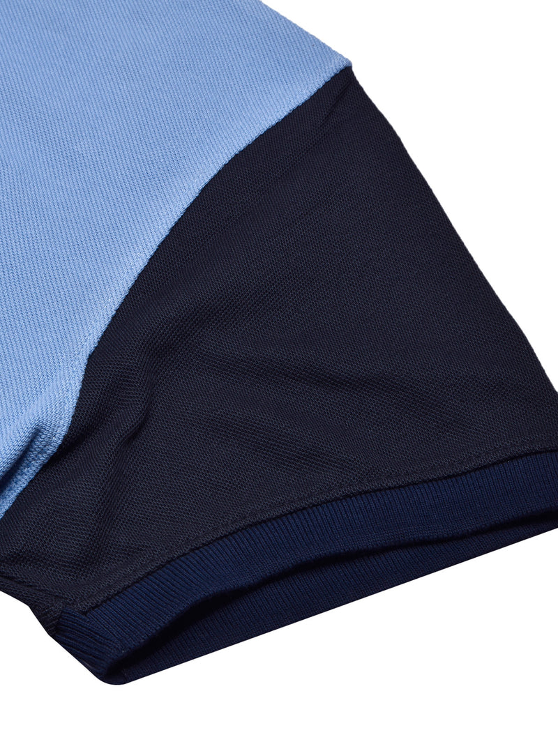 PRL Stylish Pique Summer Polo For Men-Blue with Navy-BR13011
