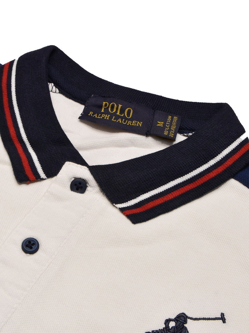 PRL Stylish Pique Summer Polo For Men-Off White with Red-BR13009
