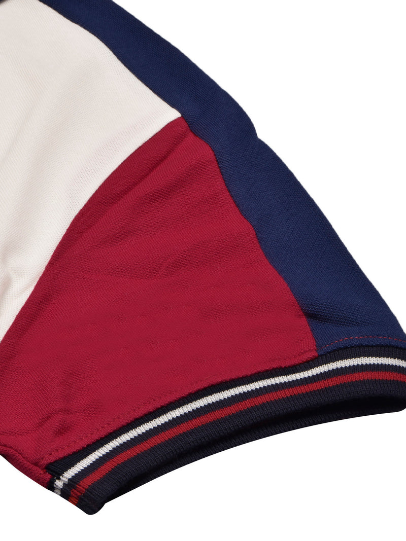 PRL Stylish Pique Summer Polo For Men-Off White with Red-BR13009