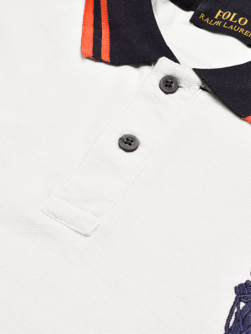 PRL Stylish Pique Summer Polo For Men-White with Navy-BR13005