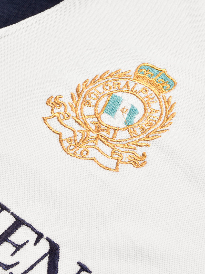 PRL Stylish Pique Summer Polo For Men-White with Navy-BR13005
