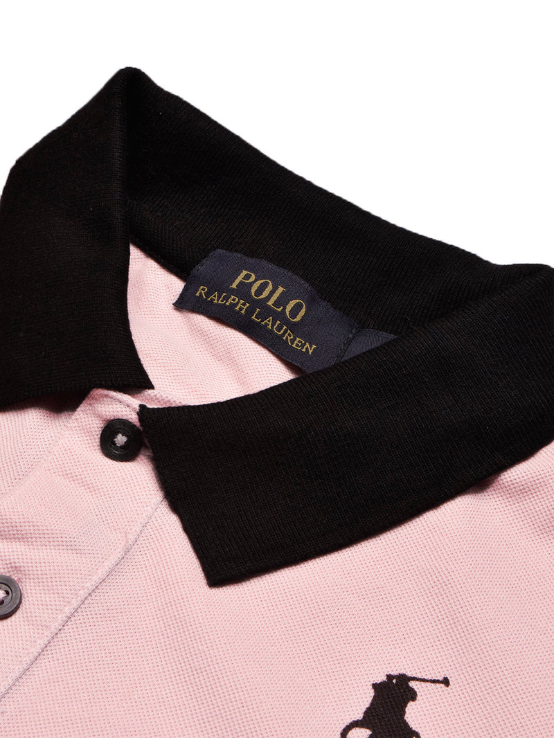 PRL Summer Polo Shirt For Men-Light Pink with Allover Print-BR13000