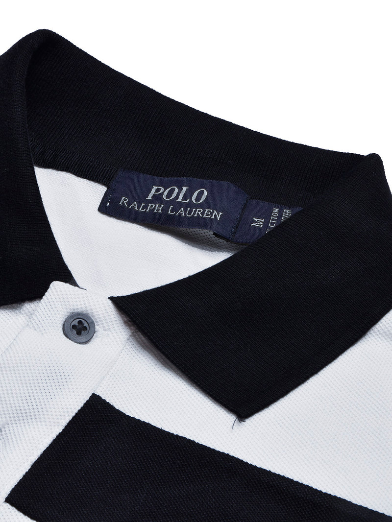 PRL Summer Polo Shirt For Men-White with Red & Black Panel-BR13107