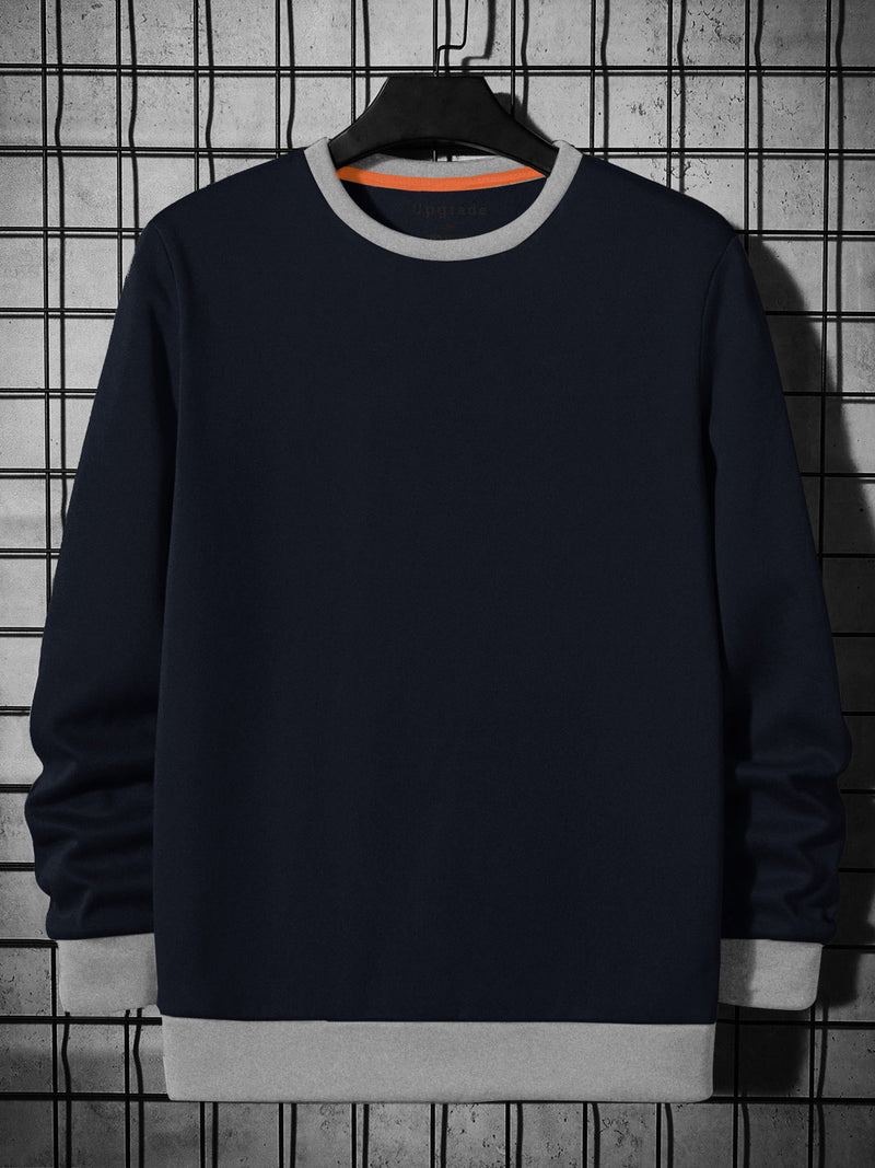 PUMA Fleece Funky Style Sweatshirt For Men-Navy with Grey-BR14515