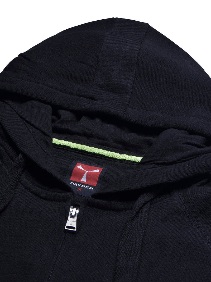 PYPR Terry Fleece Raglan Sleeve Zipper Hoodie For Men-Navy-BR14144