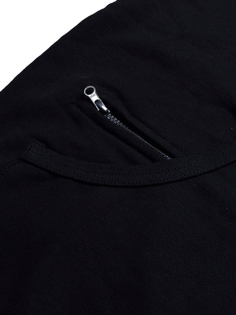 PYPR Terry Fleece Raglan Sleeve Zipper Hoodie For Men-Navy-BR14144