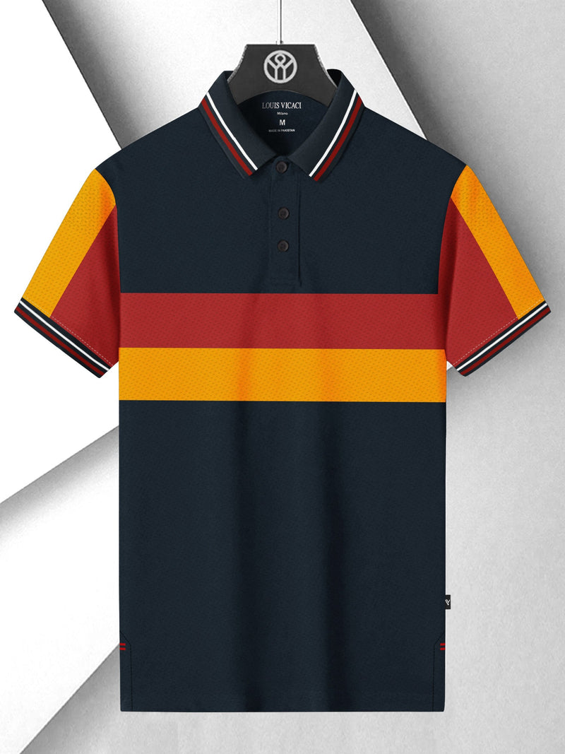 Stylish Spandex Dry Polo Shirt For Men-Black-BE1342/Rt020