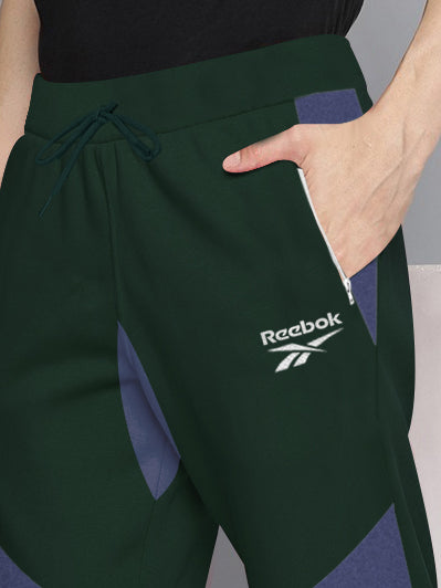 RBK Terry Fleece Jogger Sweatpant For Men-Dark Green with Navy Melange-BR14586