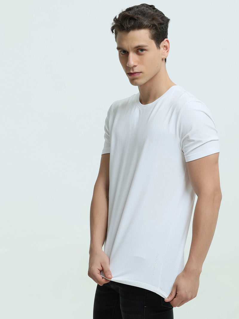 RI Crew Neck Half Sleeve Tee Shirt For Men-White-BR13927